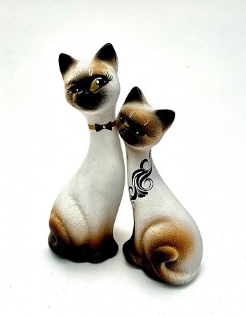 Чернолощёная керамика Кошки-Парочки  2