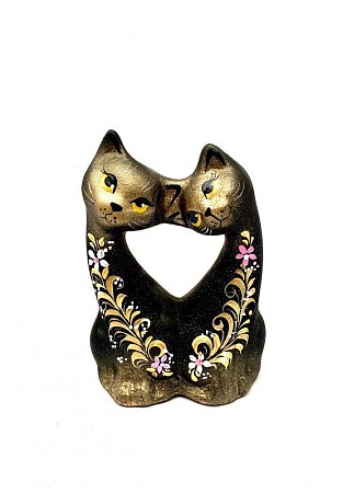 Чернолощёная керамика Кошки-Парочки 'Слитные' 1