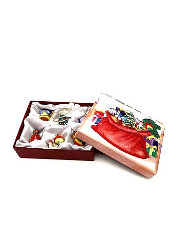 Набор керамических ёлочных игрушек 'Новогдние игрушки' в подарочной коробке