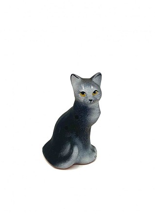 Чернолощёная керамика Свистулька-кошка 2