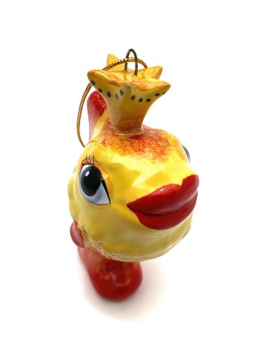 Керамическая ёлочная игрушка 'Золотая рыбка'