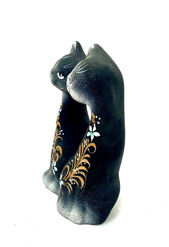 Чернолощёная керамика Кошки-Парочки 'Слитные' 3