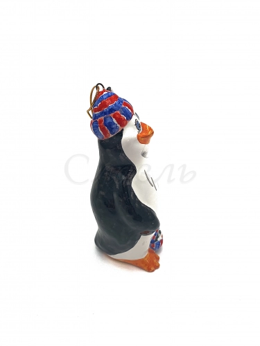 Керамическая ёлочная игрушка 'Пингвин'