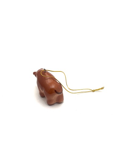 Авторская ёлочная игрушка Бычок-мини коричневый