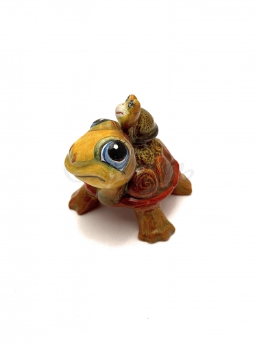 Керамическая фигурка 'Черепаха с черепашонком'