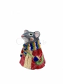 Керамическая ёлочная игрушка-колокол 'Мышка в шарфике'