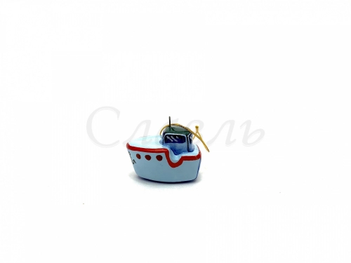 Керамическая ёлочная игрушка 'Кораблик'
