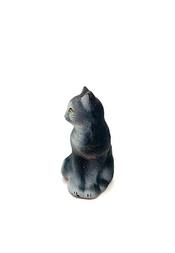Чернолощёная керамика Свистулька-кошка 2