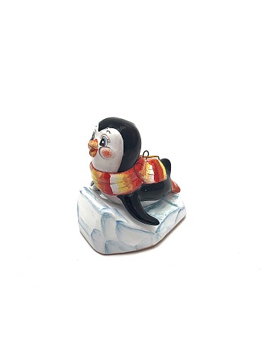 Керамическая ёлочная игрушка 'Пингвинёнок на льдине 2'